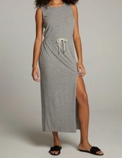 Chaser Maxi Dress Women’s Small Gray Sleeveless Drawstring Waist Scoop Neck