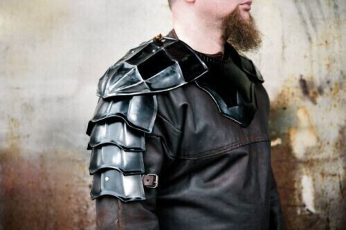 Medieval Berserk Guts shoulder armor, pair of pauldrons and metal gorget Cosplay