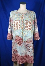 Anthropology Fig & Flower Tunic Boho Palms Shirt Women's Size Medium