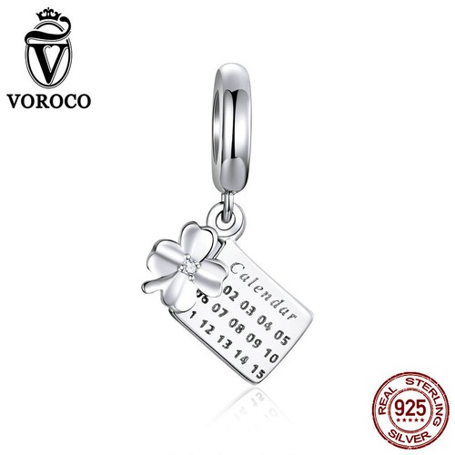 Ciondolo Ciondolo Moda Argento Sterling 925 Zirconia Perline Fai da Te Bracciale Ciondolo Voroco - Foto 51 di 205