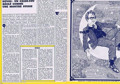 COUPURE DE PRESSE CLIPPING 1973 RAYMOND DEVOS  (2 pages)