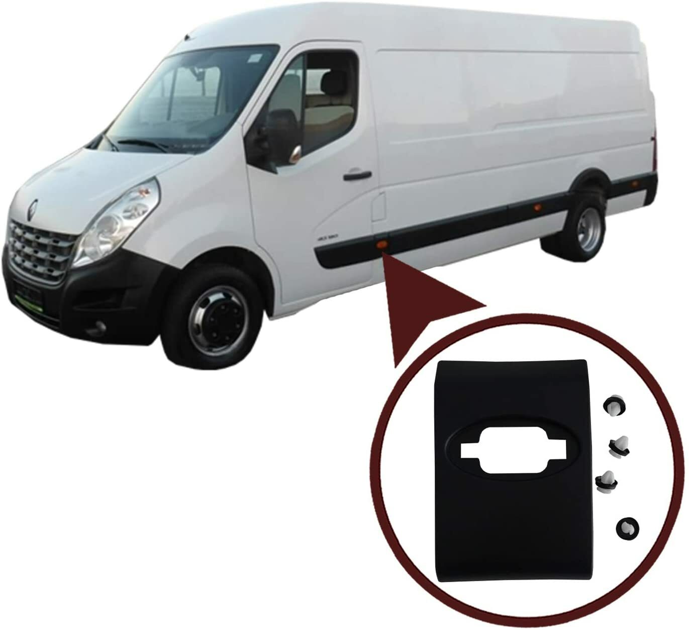 Cache de porte coulissante gauche pour Renault Master et Opel Movano B
