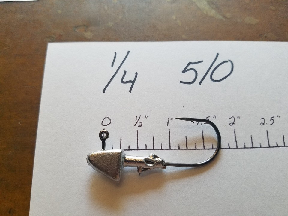 20 Jig Testata Piombo 3/8 Oz Con Amo Mustad – S9 Shad Head – Scegli Tu La Misura (2/0-6/0)