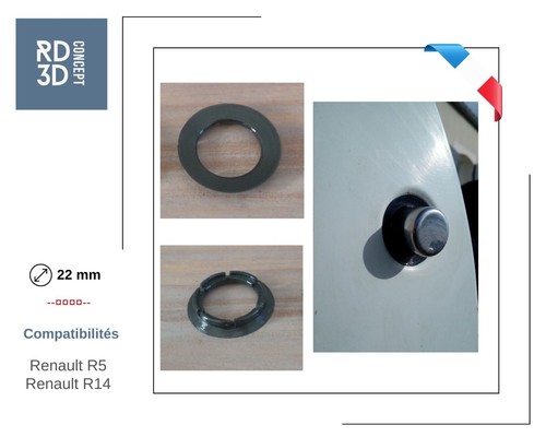 2 joints de barillet de porte | Diam. 22 mm | Renault R5 R14 - Picture 2 of 3