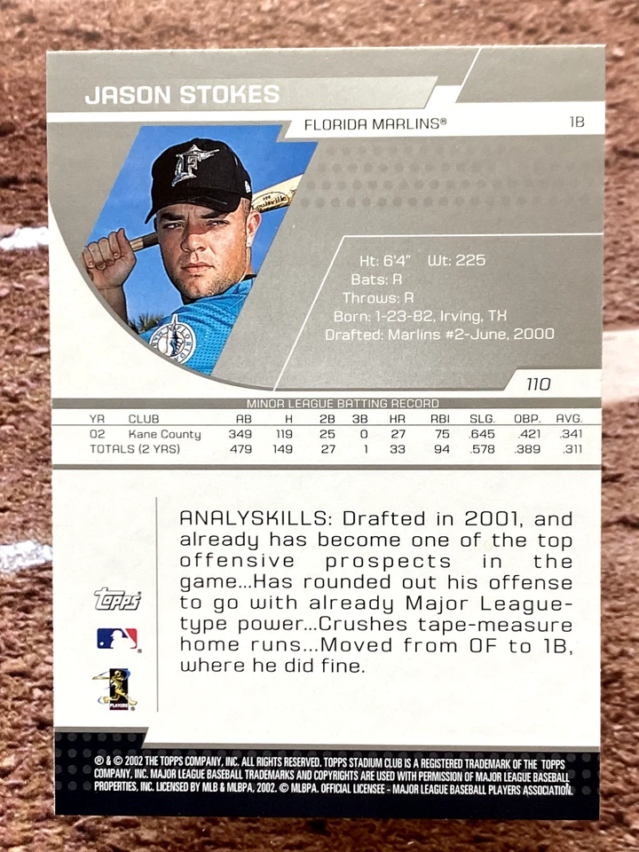 2003 Topps Stadium Jason Stokes #110 - Image 2 of 2