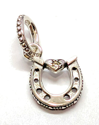 Authentic Pandora Charm, Good Luck Horseshoe Dangle, #799157C01 | eBay