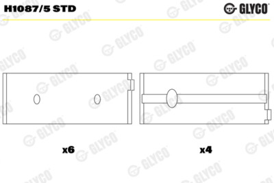 Glyco H1087/5 STD Crankshaft Bearings for Citroen, Fengshen, Maruti, Mega, Peugeot, P