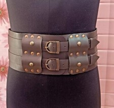Medieval Knight Roman Gladiator Leather Waist Armor Kidney Belt Wide Waist Belt