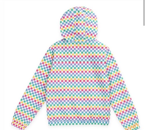 NWOT VANS Kastle Rainbow Checkered Mesh Hooded Full Zip Windbreaker Jacket Small - Picture 5 of 12