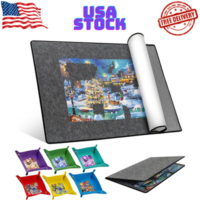 2000 Piece Foldable Puzzle Board with 6 Colorful Trays & TPU Cover, Portable & L