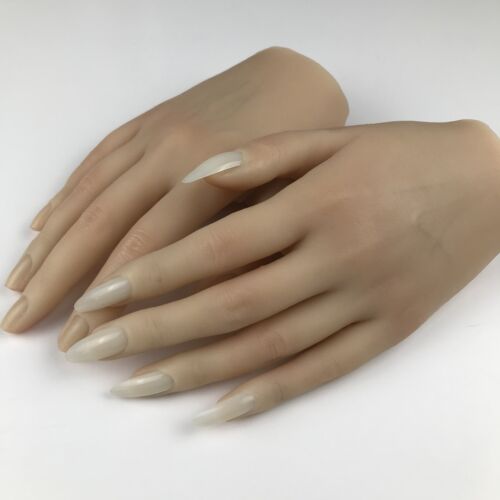 Female Silicone Practice Hands Nail Art Model Hand Mannequin Nail  Jewely - Picture 1 of 12