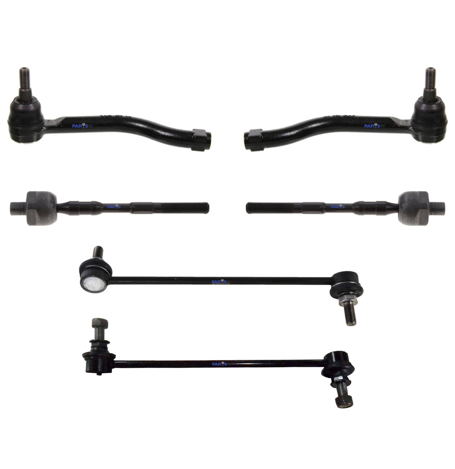 6 Pc Front Suspension Kit for Nissan Altima Inner & Outer Tie Rod Ends