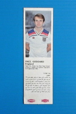 LIPTONS TEA 1982 WORLD CUP FOOTBALLERS (ARABIC SCRIPT) PAUL GODDARD ENGLAND