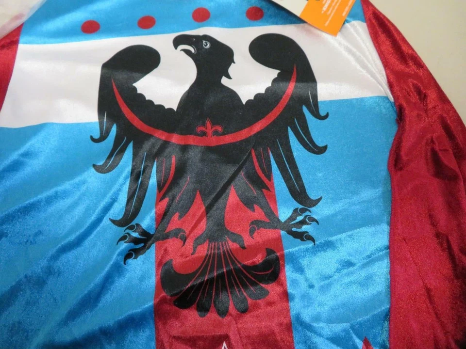 Fantasia de cavaleiro infantil Halloween medieval capa e capacete peça para cabeça - Imagem 4 de 4