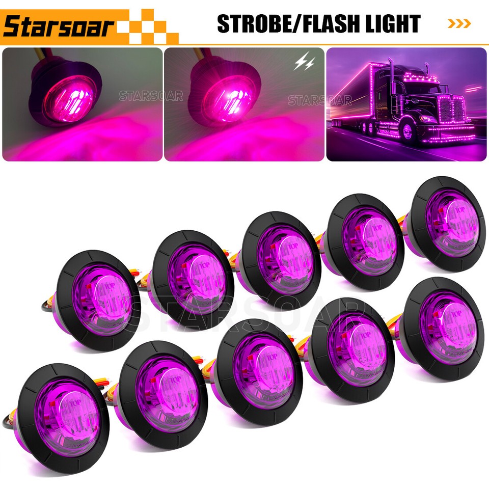 LED Strobe+ Marker Lights Round 3/4