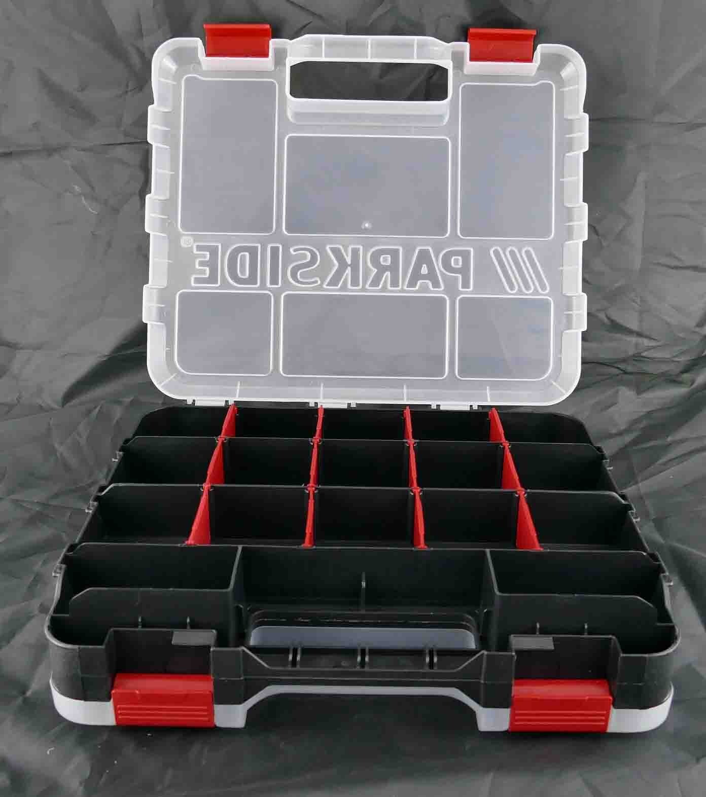 Plastic 34 Adjustable Compartment Double-Sided Storage Box