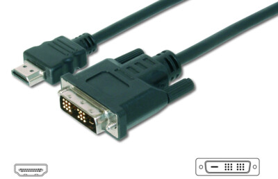 DIGITUS HDMI - DVI-D 18+1 Monitorkabel 2,0 m schwarz
