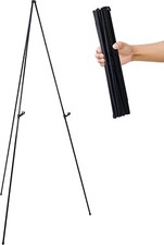 Display Easel 63" Steel Easy Folding Steel, Adjustable Holders, Portable Signs