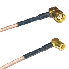 RG316 RP-SMA MALE ANGLE to SMB FEMALE ANGLE RF Cable Rapid-SHIP LOT