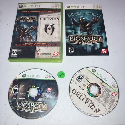 Bioshock & Elder Scrolls IV Oblivion Combo (Xbox 360, 2009) CIB Tested AG80