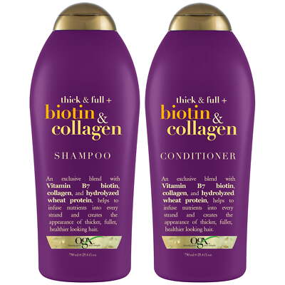 Biotin & Collagen Volumizing Daily Shampoo and Conditioner Set, 25.4 fl oz
