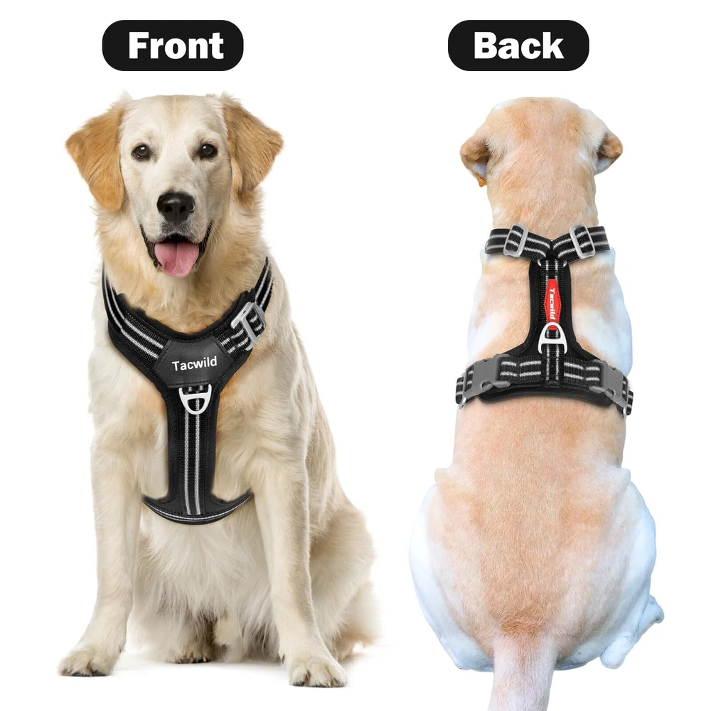 Dog Harness - Adjustable & Reflective Soft Padding Ergonomic Multi-Point Fit ...