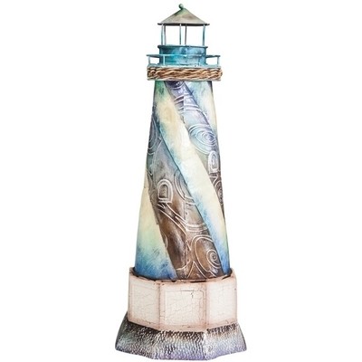 Capiz & Metal Lighthouse Blue/White 16x6x6''