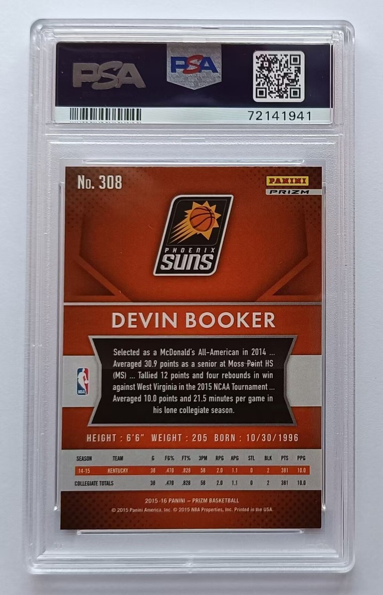 2015-16 Panini Prizm Silver Prizm #308 Devin Booker RC PSA 9