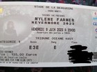 Mylène FARMER NANTES 9 juillet 3 places cat 1 accès E3E tribune océan haut