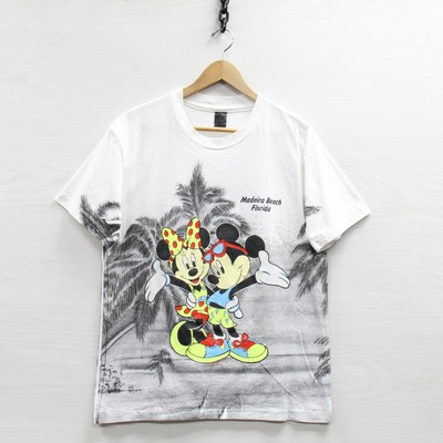 Vintage Mickey Minnie Mouse All Over Print Beach Disney T Shirt Large Neon 90s Ebay