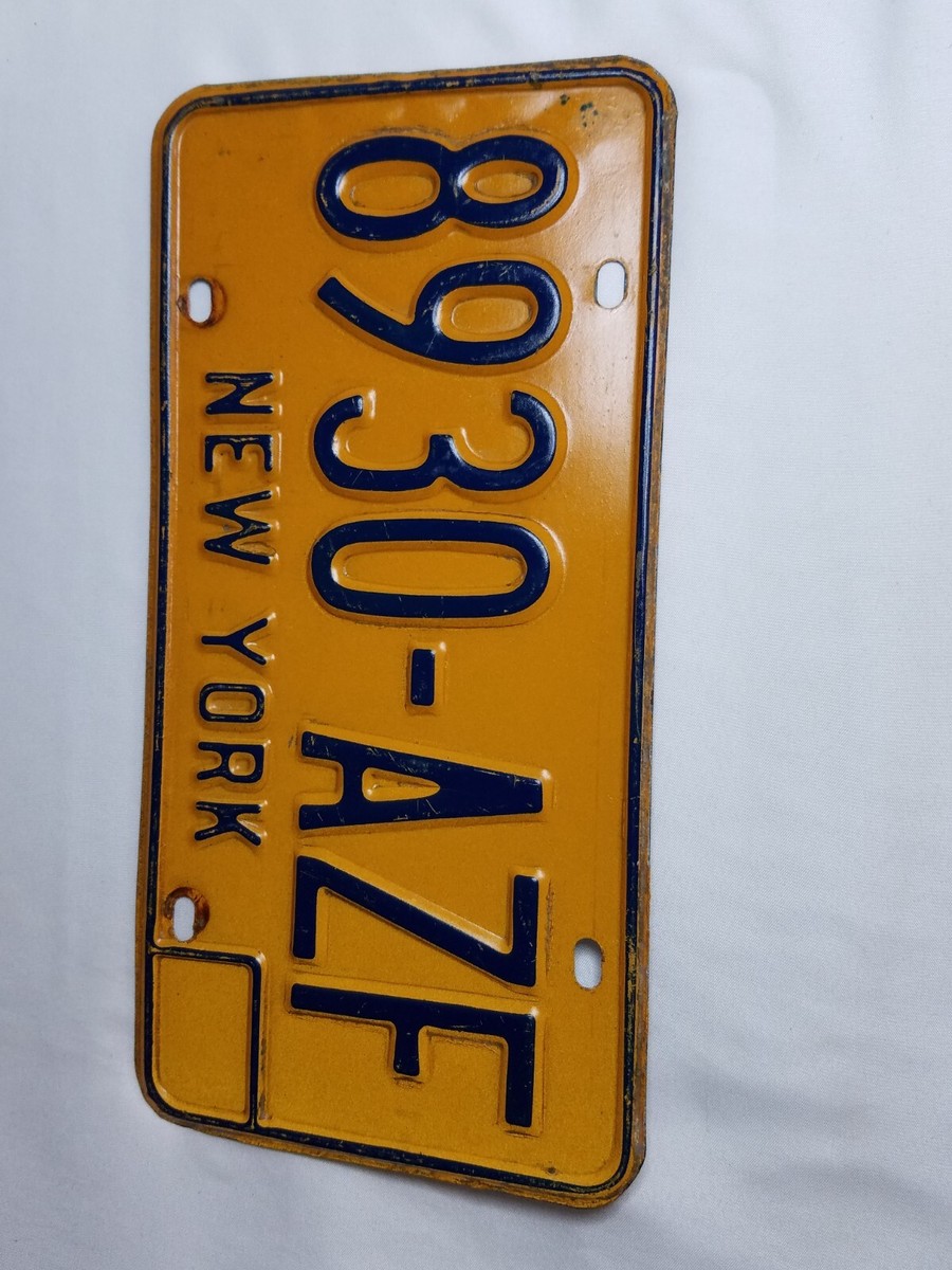 Vintage New York State Orange 1970 License Plate Collectors Tag