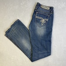Rock Revival Women's Size 28 Bootcut Gems Light Blue Jeans Cameron Stretch