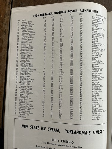 1956 Oklahoma v Nebraska football program/#39 In 47 game win streak-in-Near Mint - Picture 16 of 17