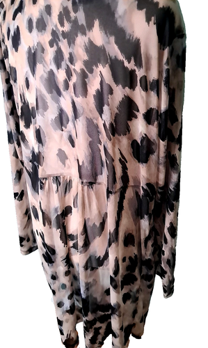 1X Susan Graver Printed Mesh Cardigan Duster Beach Cover Up BOHO - Picture 8 of 10