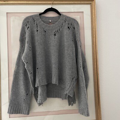 R13 Distressed Cashmere Sweater L