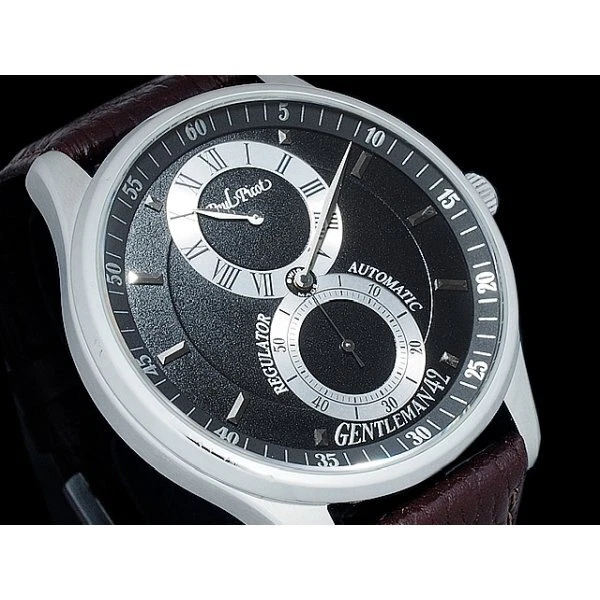 Paul Picot Gentleman Regulator 4114.B SSTBABR Automatic Black Dial Mens Watch