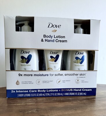 Dove Intense Care Body Lotion Hand Cream Moisturizing Rough or Dry Skin Set New