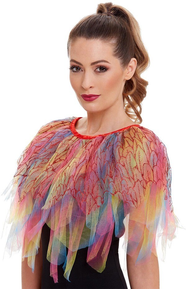 Tropical Bird Of Paradise Rainbow Fancy Dress Cape