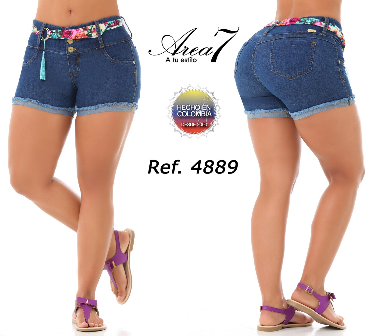 AREA 7, Push Up Short, Levanta Cola, Jeans Colombianos, USA Size