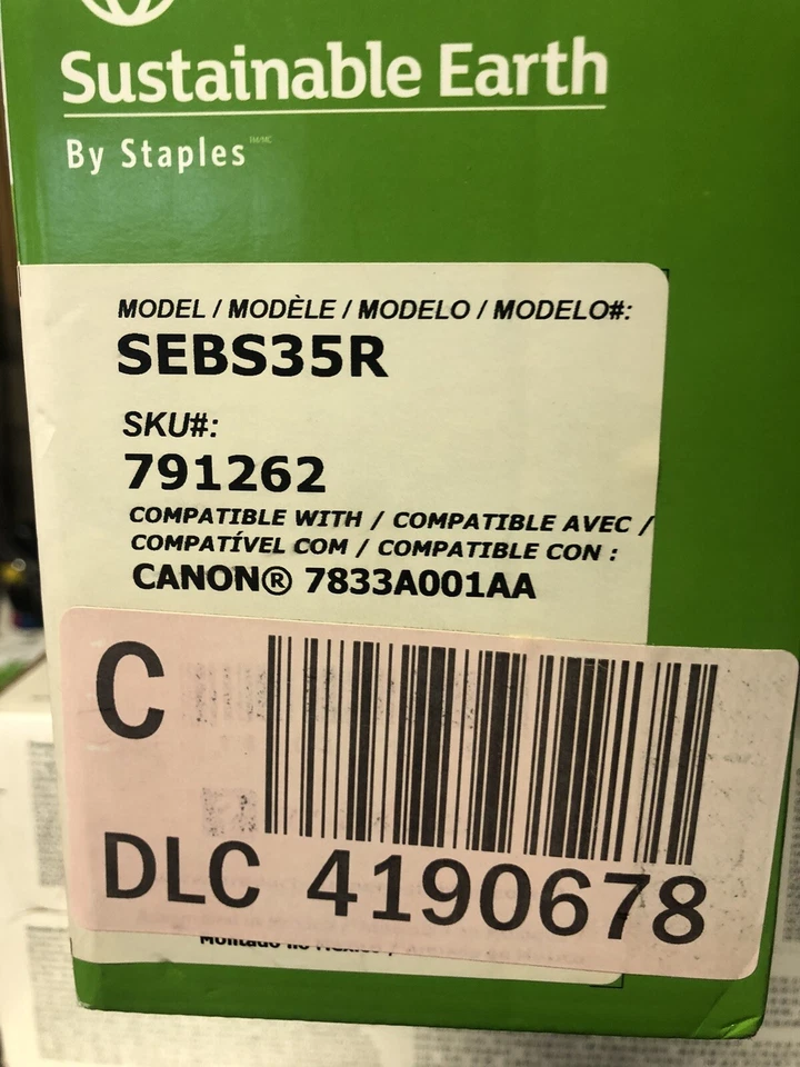 SUSTAINABLE EARTH REMAN TONER CARTRIDGE FOR CANON 7833A001AA, SEBS35R - Image 3 of 4