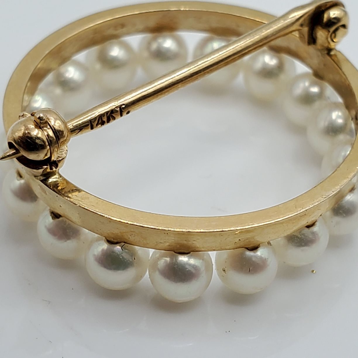 14k Gold Pearl Brooch Pin Beaded 3/4in 2.83g eBay