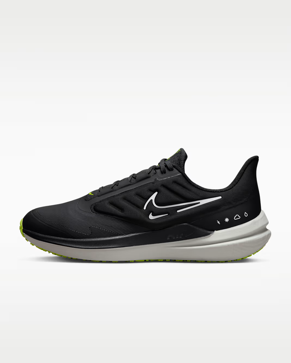 Nike Air Zoom Winflo 9 Shield Mens Size 11 Black White Volt DM1106