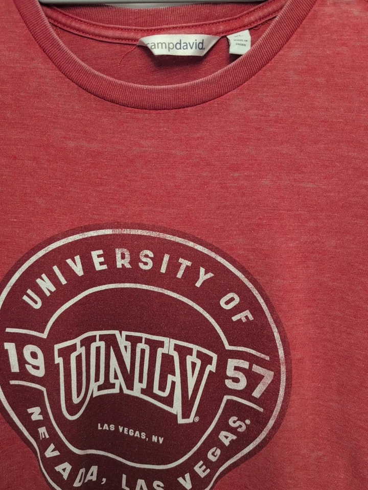 Camp David XL UNLV Shirt Red LV, NV Front Graphic Single Stitch T shirt Free Shi - Image 3 of 4