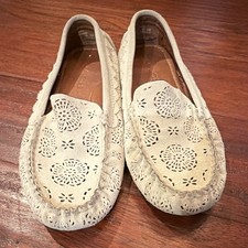 Coach Women s Beige Suede Laser Cut Slip-On L...