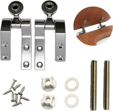 Universal Toilet Seat Hinges Replacement Kit - Chrome-Plated Metal Hinge Set wit