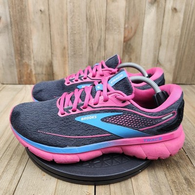 Brooks Trace 2 Womens size 8 B Medium Running Shoes Grey Pink Blue 1203711B040