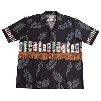 Vintage Beer Cans Hawaii Shirt Aloha Tropical Beach Hawaiian Shirt Men
