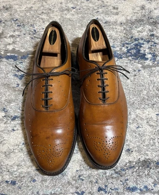 Allen Edmonds Geary Men’s Tobacco Brown Wingtip Derbies Sz 8.5 3E Made In ?? Allen Edmonds Wingtip Upper Leather Dress Shoes for Men for  main image 4