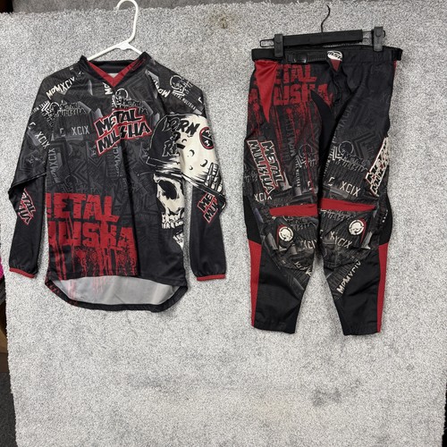 Metal Mulisha Motocross Jersey Pants Set Youth 14-16 Black Red Riding MX Gear