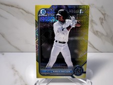 KAHLIL WATSON 2022 Bowman Chrome 1st YELLOW MEGA #D 54/75 TRUE ROOKIE CARD RC SP. rookie card picture